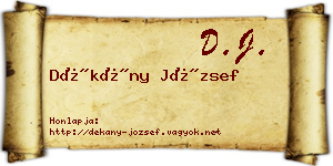 Dékány József névjegykártya